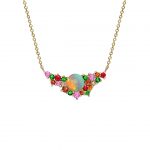 Yellow gold opal multi gem Harlequin necklace