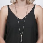 Yellow gold labradorite tassel necklace