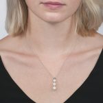 White gold cultured freshwater pearl pendant