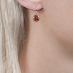 Rose gold garnet drop Bubble earrings