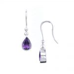 White gold amethyst earrings