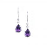 White gold amethyst earrings