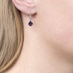 White gold amethyst earrings