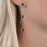 Rose gold smoky quartz drop earrings