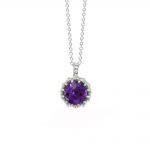 White gold amethyst pendant