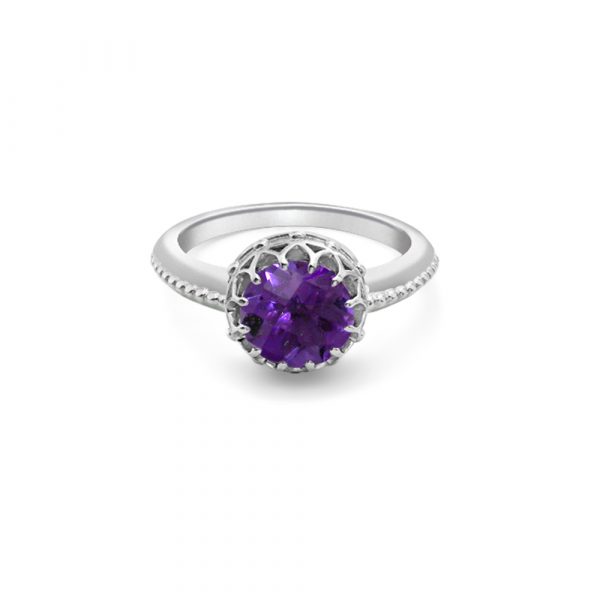 White gold amethyst ring