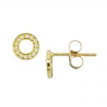 Yellow gold diamond Meridian circle earrings