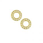 Yellow gold diamond Meridian circle earrings