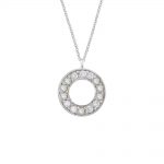 9ct white gold diamond circle pendant necklace. a circle of stunning diamonds set in 9ct white gold hanging from a white gold chain. 