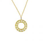 Yellow gold diamond Meridian circle pendant