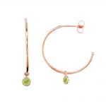 9ct Rose gold peridot hoop earrings