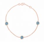 Rose gold blue topaz Dew Drop bracelet