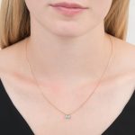 Rose gold blue topaz Raindrop necklace