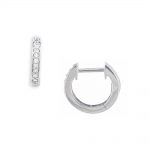 White gold diamond hoop earrings