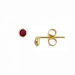 Yellow gold ruby Raindrop stud earrings