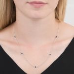 White gold sapphire Raindrop necklace