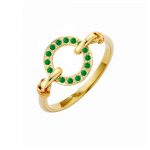 Yellow gold tsavorite garnet Meridian ring