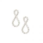 Silver Infinity twist drop earrings