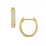 Gold and diamond hoop earrings