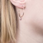 Rose gold pink tourmaline Dew Drop hoop earrings