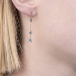 Rose gold blue topaz Dew Drop earrings