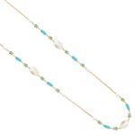 Yellow gold multi gem necklace