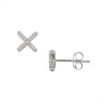 18ct white gold diamond Geo Kiss stud earrings