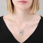 Silver layered leaf Kew necklace