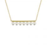 Yellow gold pearl necklace