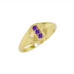 Yellow gold amethyst February birthstone ring