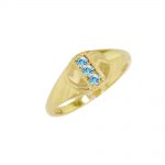 Gold Aquamarine March birthstone ring