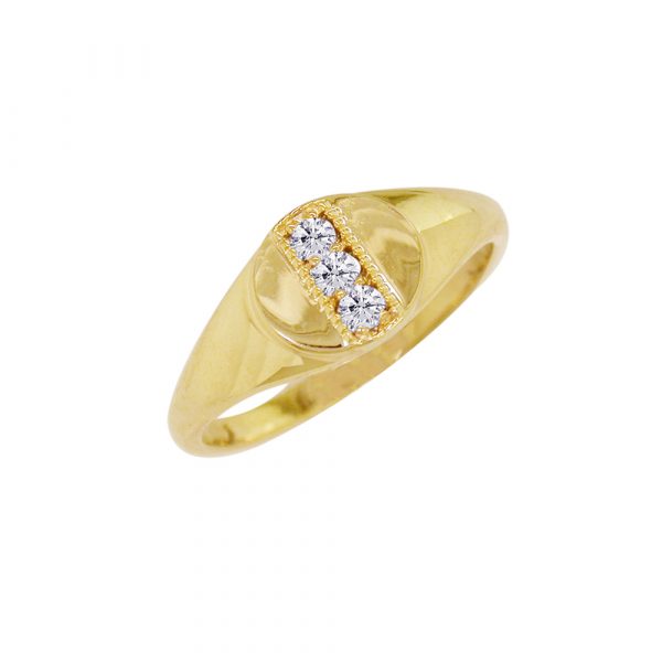 Yellow gold diamond April birthstone ring