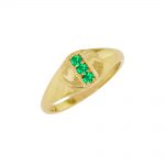 Yellow gold emerald May birthstone ring