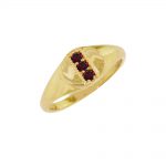 Yellow gold garnet January birthstone ring