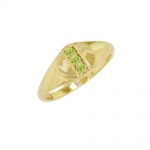 Gold peridot August birthstone ring