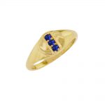 Yellow gold sapphire September birthstone ring