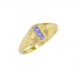 Yellow gold tanzanite December birthstone ring