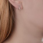 White gold diamond Geo stud earrings