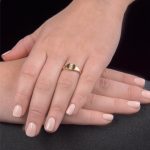 Yellow gold pearl birthstone signet ring