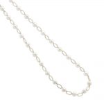 Yellow gold oval link pearl necklace