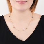 Rose gold multi gem Raindrop necklace