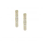 9ct Yellow gold diamond hoop earrings