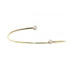 Yellow gold diamond twist bangle