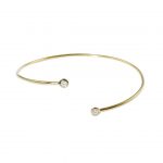 9ct Yellow gold diamond cuff bangle