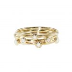 Yellow gold diamond stack rings