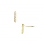 Yellow gold bar diamond earrings