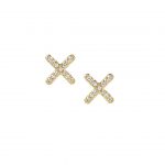 9ct yellow gold diamond kiss stud earrings