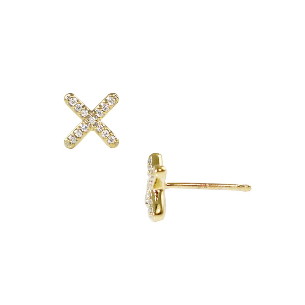 9ct Yellow Gold Diamond Kiss Earrings - London Road Jewellery