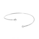 9ct white gold diamond cuff bangle