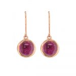 9ct rose gold pink tourmaline earrings